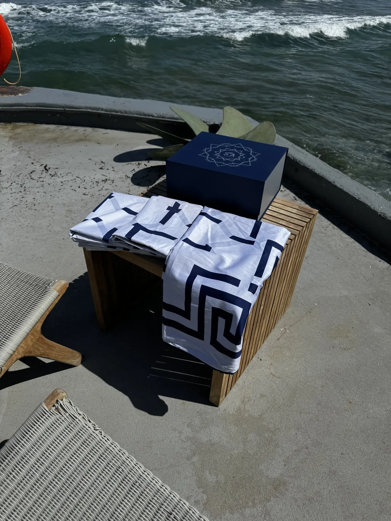 A couple lying across an Ionian Harmony duvet