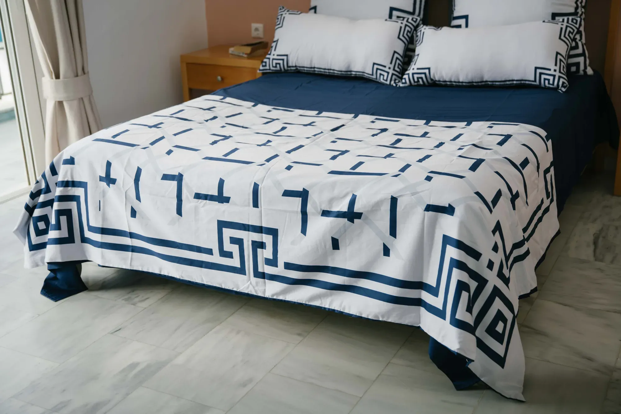 A hotel room dressed in Ionian Harmony